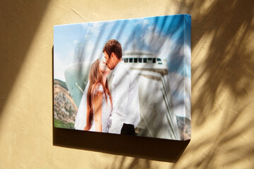 Canvas print with gallery wrap on wall
