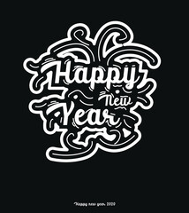 new design lettering happy new year 2021