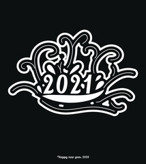 new design lettering happy new year 2021