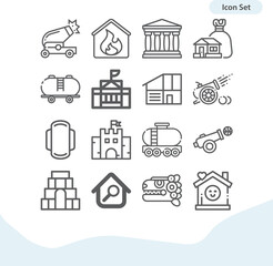 Simple set of historic related lineal icons.