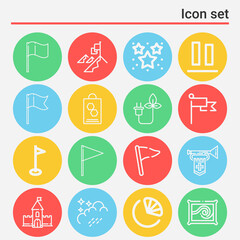 16 pack of stripes  lineal web icons set