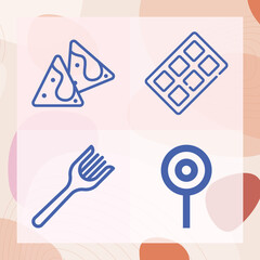 Simple set of eat related lineal icons