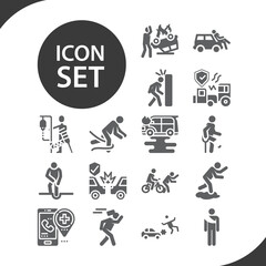 Simple set of chance event related filled icons.