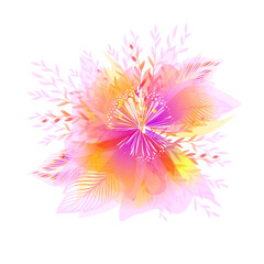 Pink beautiful flower. Vector illustration