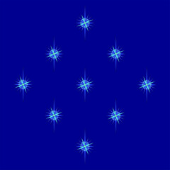 Fototapeta na wymiar vector patrón estrellas sobre fondo azul