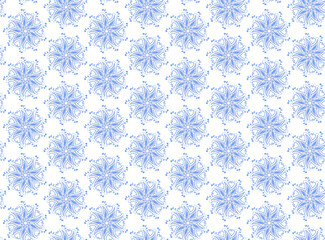 Fototapeta premium beautiful blue delicate line vector seamless patterm flower