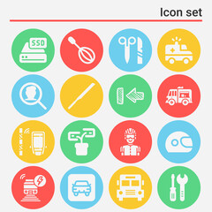 Fototapeta premium 16 pack of drive filled web icons set