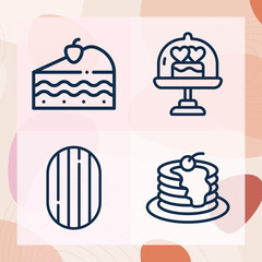 Simple set of dessert related lineal icons