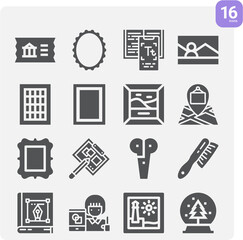 Simple set of victorian related filled icons.