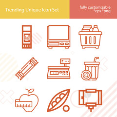 Simple set of insects related lineal icons.