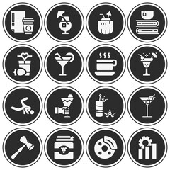 16 pack of blockade  filled web icons set