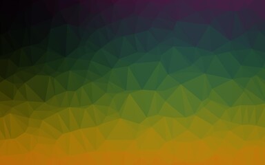 Dark Multicolor, Rainbow vector blurry triangle pattern.