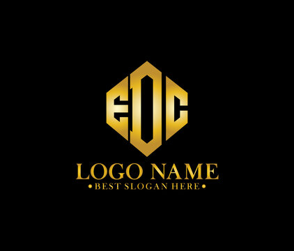 EDC Diamond Alphabet Modern Logo Design Concept