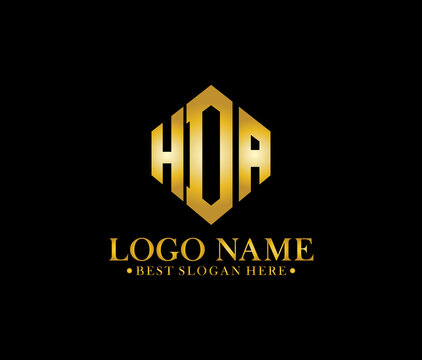 HDA Diamond Alphabet Logo Design Concept