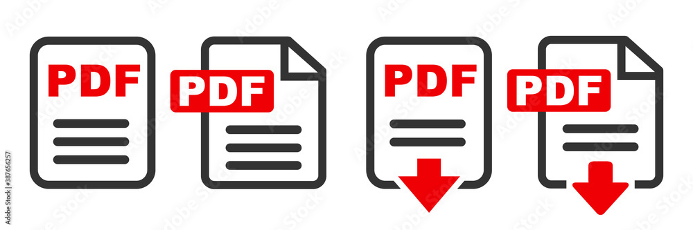 Poster pdf file download icon. the pdf icon. file format symbol flat sign – stock vector