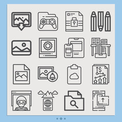 Simple set of graphical user related lineal icons.