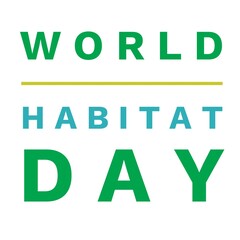 Image with text "World habitat day" on white background.