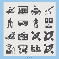 Simple set of boats related filled icons.