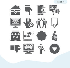 Fototapeta premium Simple set of hands related filled icons.