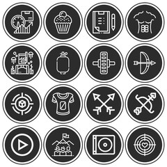 16 pack of goal  lineal web icons set