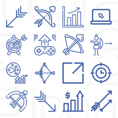 16 pack of bow and  lineal web icons set