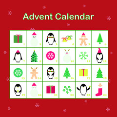 Christmas advent calendar vector