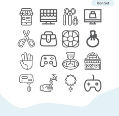 Simple set of hands related lineal icons.