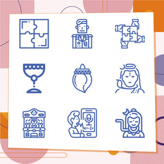 Simple set of 9 icons related to reproduction