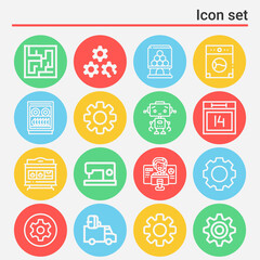 16 pack of second  lineal web icons set