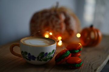 macarons and latte art
