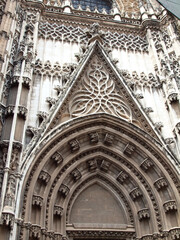 Detail of Seville Cathedral, Andalusia,  Spain. one of the most beautiful and large cathedral in world.  cloudy day
