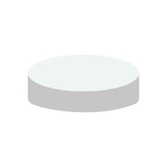 round white podium icon, flat style