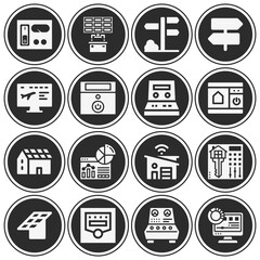 16 pack of control board  filled web icons set
