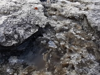 icicles on the rocks
