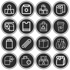 16 pack of comic strip  lineal web icons set