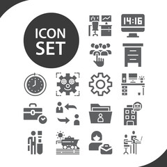 Simple set of creative occupation related filled icons.