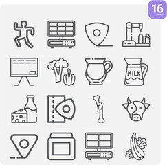Simple set of calcium related lineal icons.