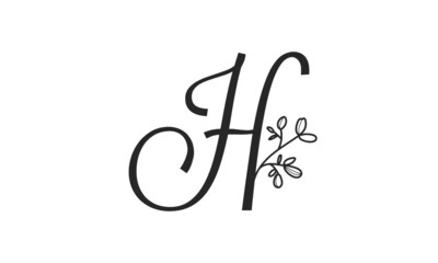 H wedding flowers alphabet characters