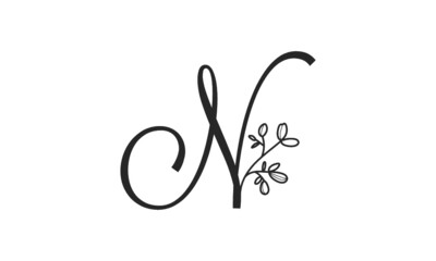 N wedding flowers alphabet characters