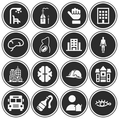 16 pack of metropolitan  filled web icons set