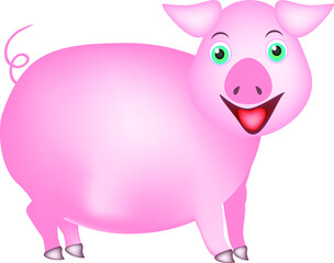 Cute cartoon pig.
