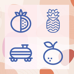 Simple set of olive related lineal icons