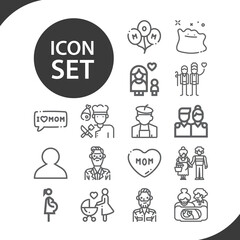 Simple set of maternal related lineal icons.