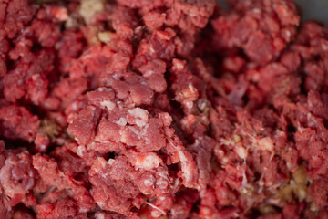 Chopped meat . Chopped fresh meat