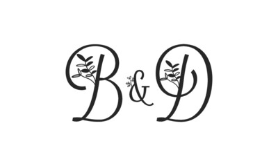B&D floral ornate letters wedding alphabet characters