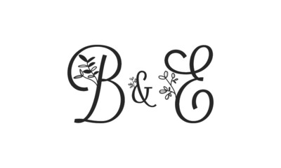 B&E floral ornate letters wedding alphabet characters