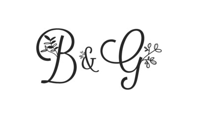 B&G floral ornate letters wedding alphabet characters