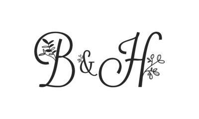 B&H floral ornate letters wedding alphabet characters