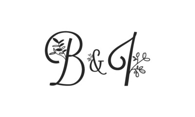 B&I floral ornate letters wedding alphabet characters