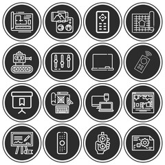 16 pack of systems  lineal web icons set